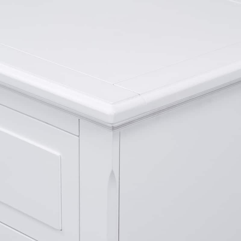 Elegant 3-Drawer Nightstand (Set of 2) Storage Cabinet Crafted from Solid Wood for Bedroom Organization