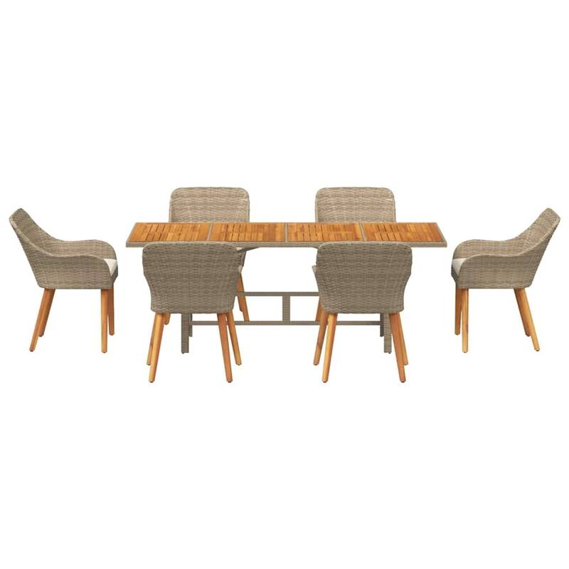 vidaXL Garden Dining 7/9 pcs poly rattan - 74.8 x 31.5 x 29.1