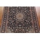 Navy Blue Floral Kashmar Persian Area Rug Hand-knotted Wool Carpet - 9 ...