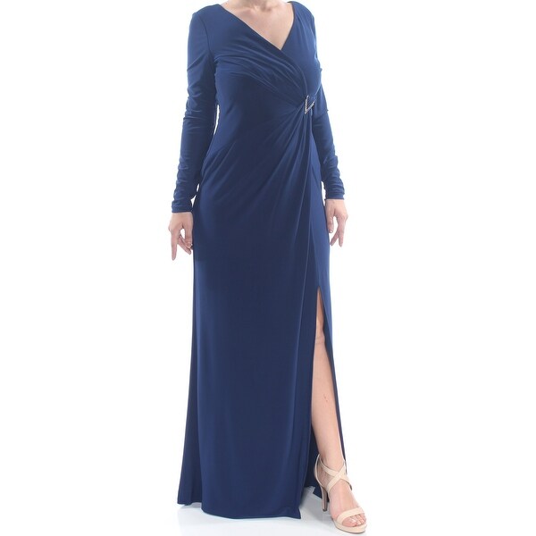 ralph lauren shirred jersey gown