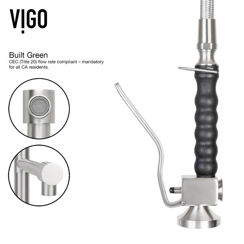 VIGO Zurich 27" H Single Handle Pull-Down Sprayer Kitchen Faucet