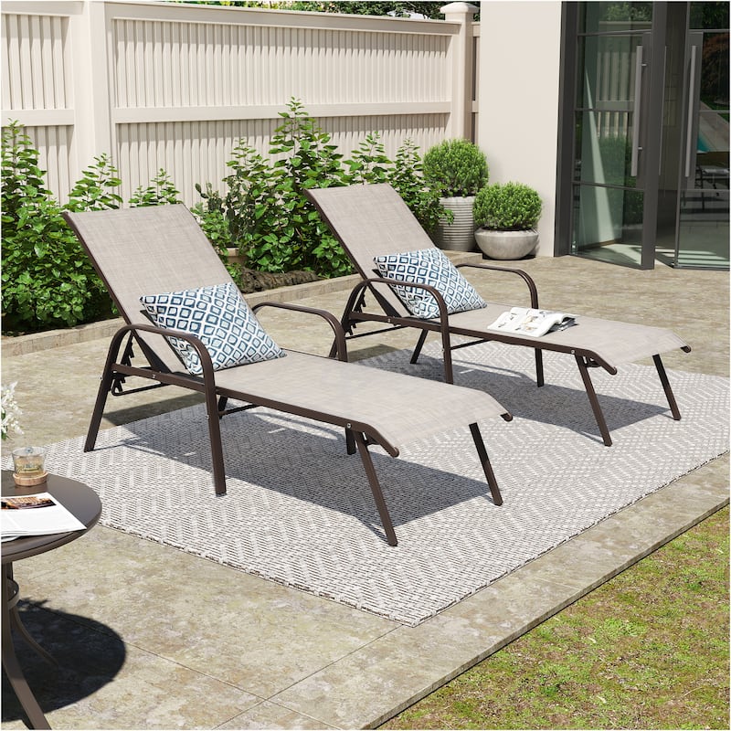 Crestlive Products Outdoor All-weather Adjustable Chaise Lounge Chairs (Set of 2/4)
