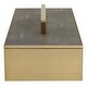 preview thumbnail 4 of 6, Rectangular Box with Lift Off Lid - 14" - Gray and Brass Finish