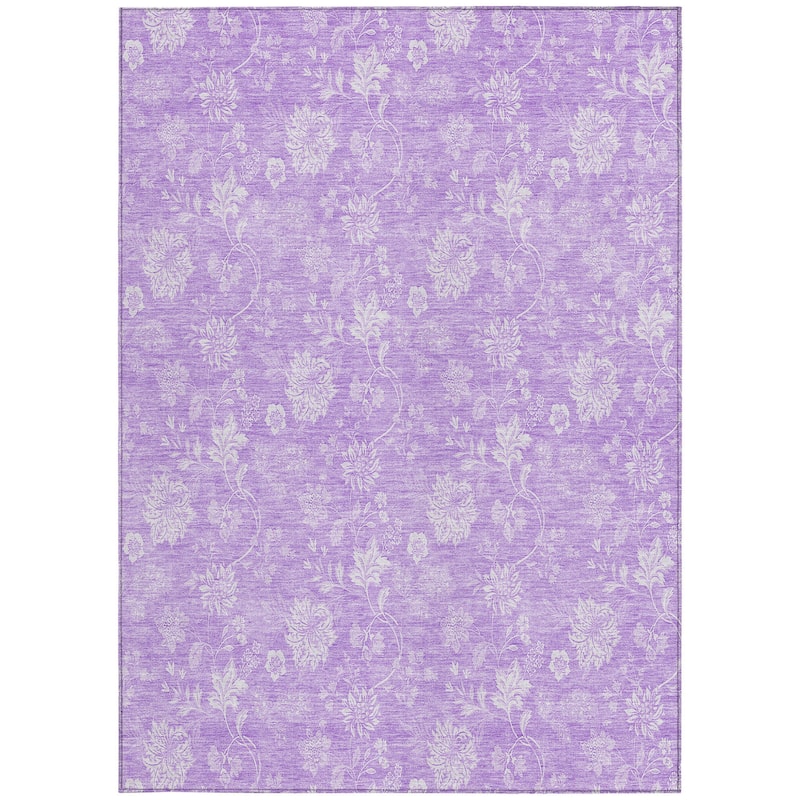 HomeRoots Floral Transitional Rectangle Outdoor Rug