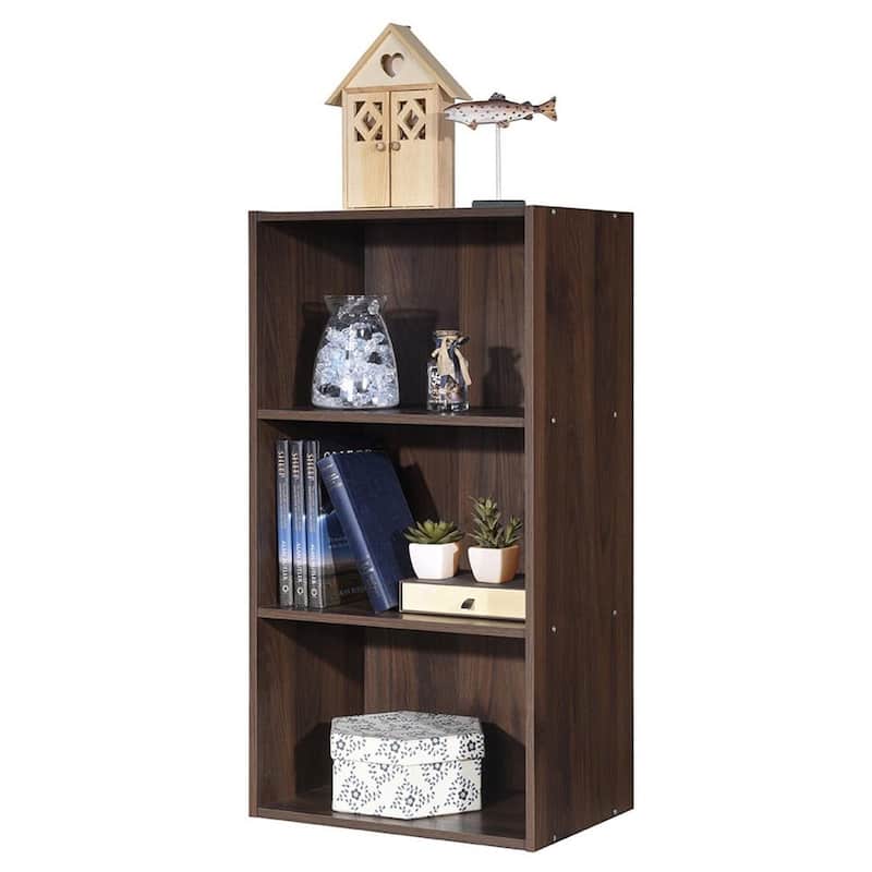 3 Open Shelf Bookcase Modern Storage Display Cabinet - 17" x 11.5" x 31.5" (L x W x H)