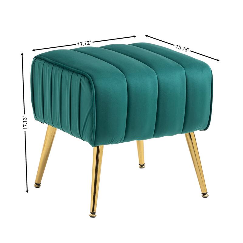 Velvet Accent Chair with Ottoman