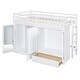 preview thumbnail 10 of 18, White Twin Solid Wood Loft Bed with Drawer & Wardrobes