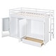 preview thumbnail 10 of 18, White Twin size Solid Wood Loft Bed with Drawer, Two Wardrobes and Mirror for Bedroom