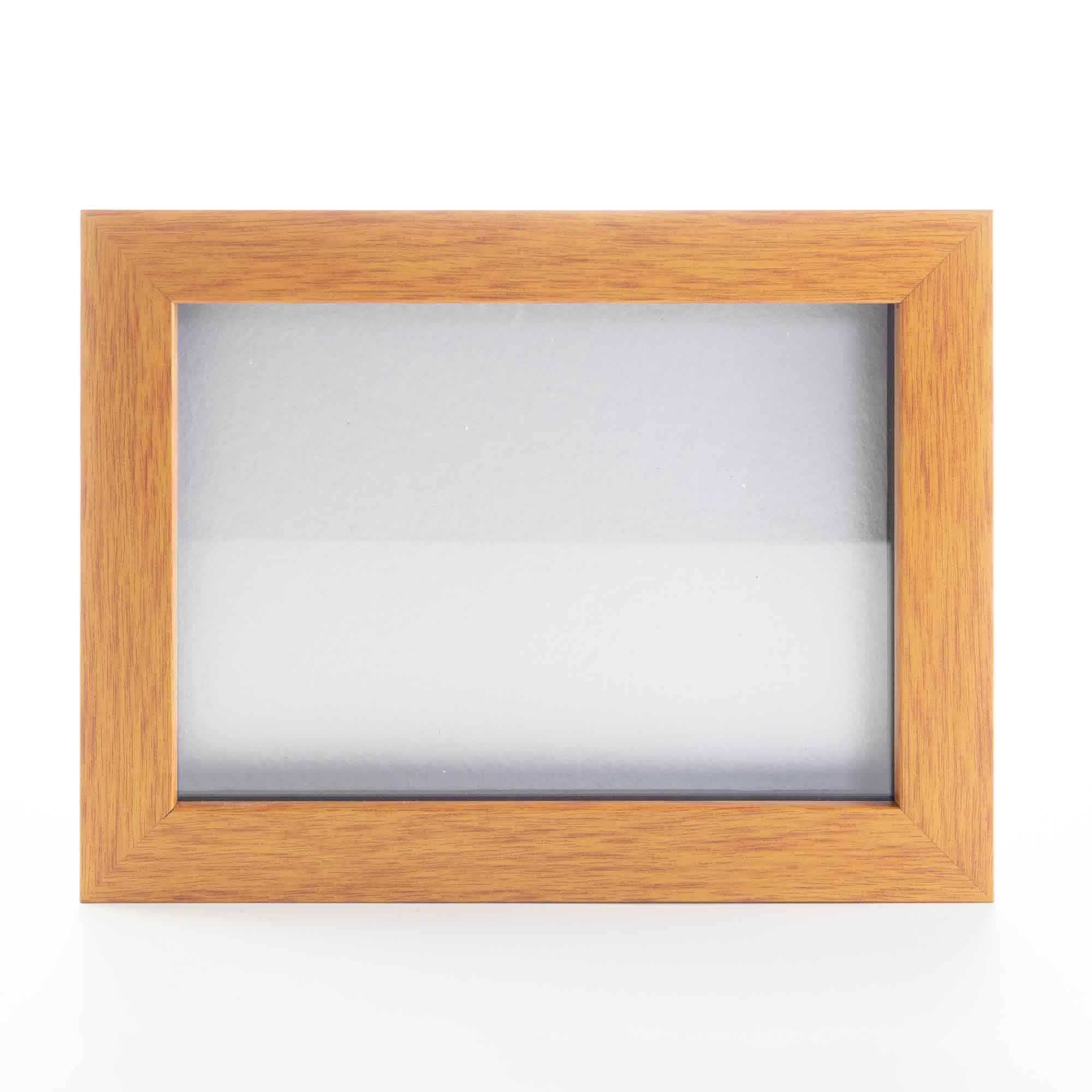 CustomPictureFrames.com 8x8 Shadow Box Frame Light Brown Real Wood