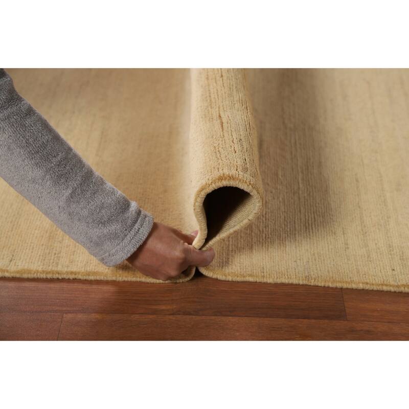 Solid Gabbeh Modern Runner Rug Handmade Wool Carpet - 2'9"x 9'8"