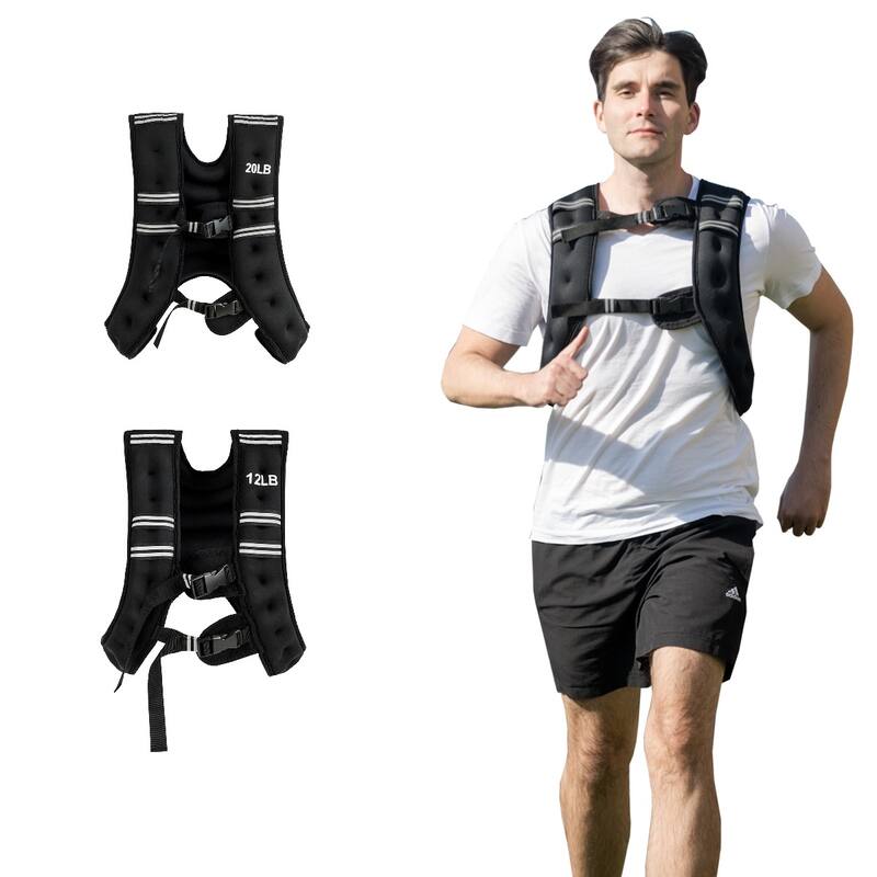 Costway 12LBS/20LBS Workout Weighted Vest Mesh Bag Adjustable Buckle