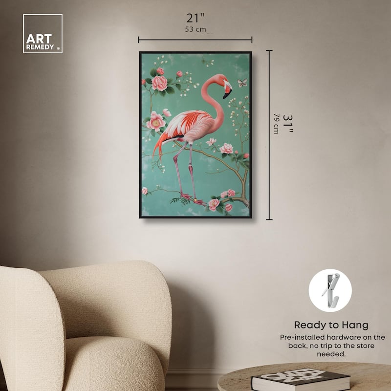 Flamingo's Fable Canvas by Art Remedy