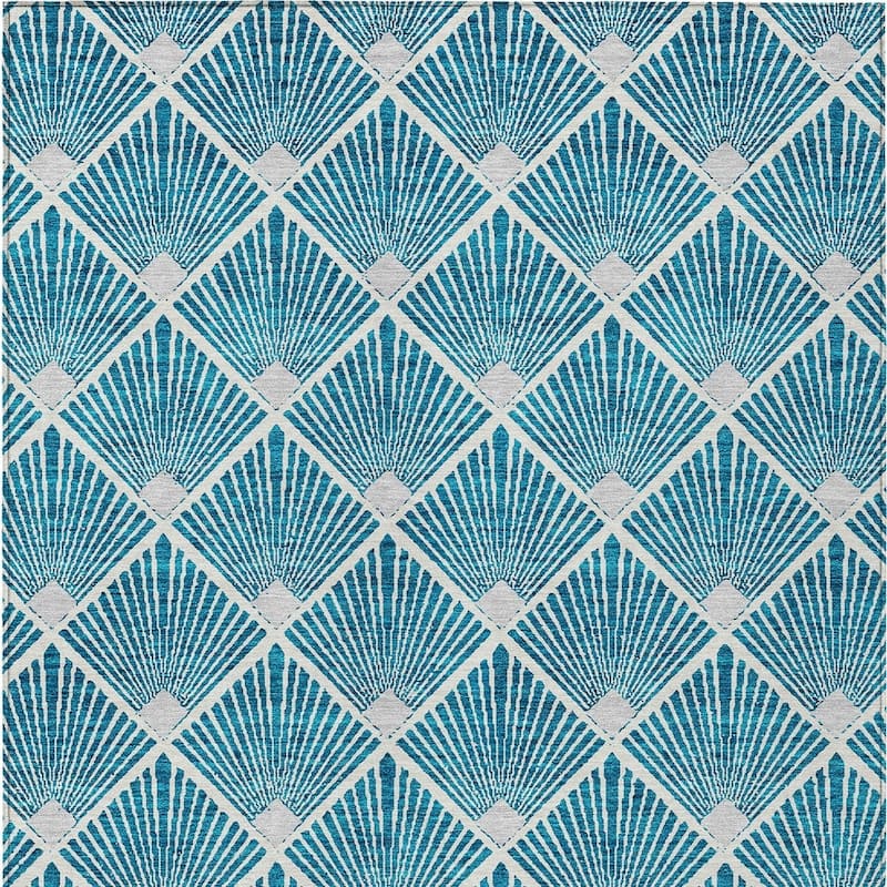 HomeRoots Geometric Transitional Rectangle Outdoor Rug