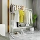 preview thumbnail 8 of 14, Rolling Garment Rack Clothes Metal Stand Shelf