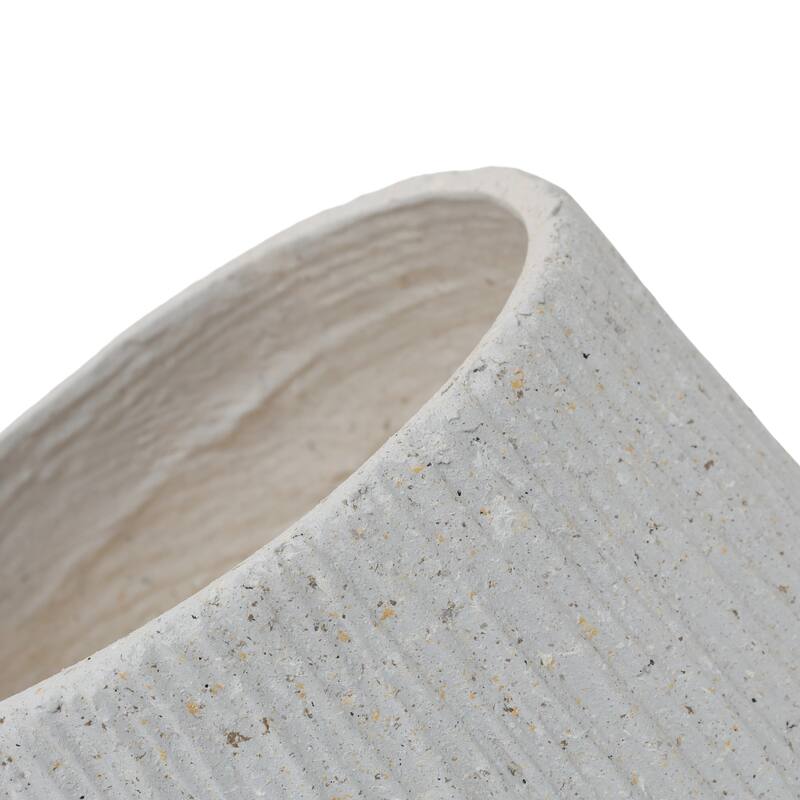 11"Dia x 9.06"H Large Round Planters, Outdoor Planters with Drainage Holes, Plant Pot with Cement Texture Plant Pots