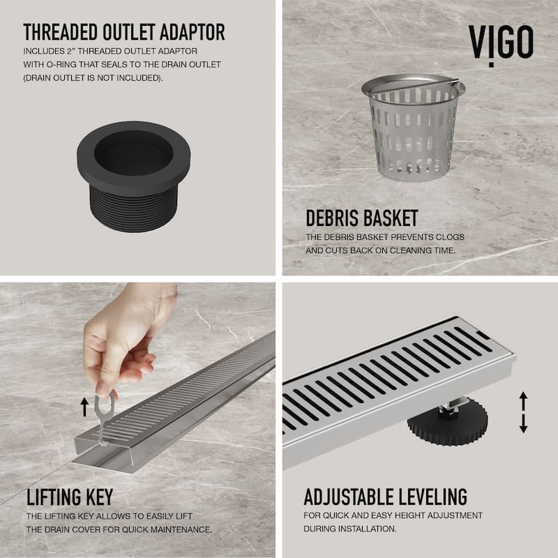 VIGO Elan Linear Shower Drain