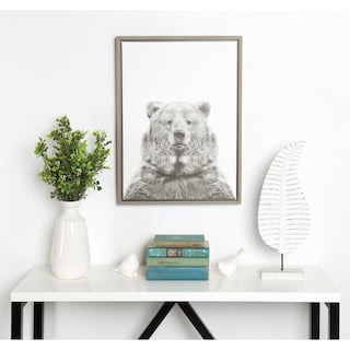 Kate and Laurel Sylvie Bear Framed Canvas Wall Art by Simon Te Tai