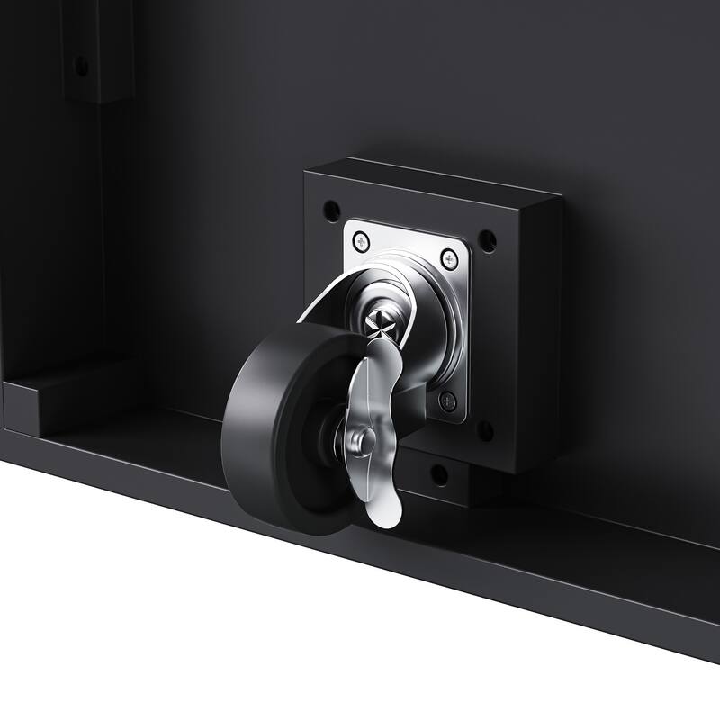 55.5'' Rubber Wood Kitchen Island with Power Outlet, Drop Leaf, Rolling Wheels and 6 Deep Drawers - 55.5'' x 29.75'' x 36''