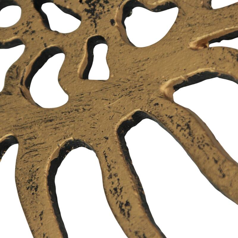 Nautilus Shell Trivet Distressed Gold Finish, Heat-Resistant, - 6.5 X 8.25 X 0.75 inches