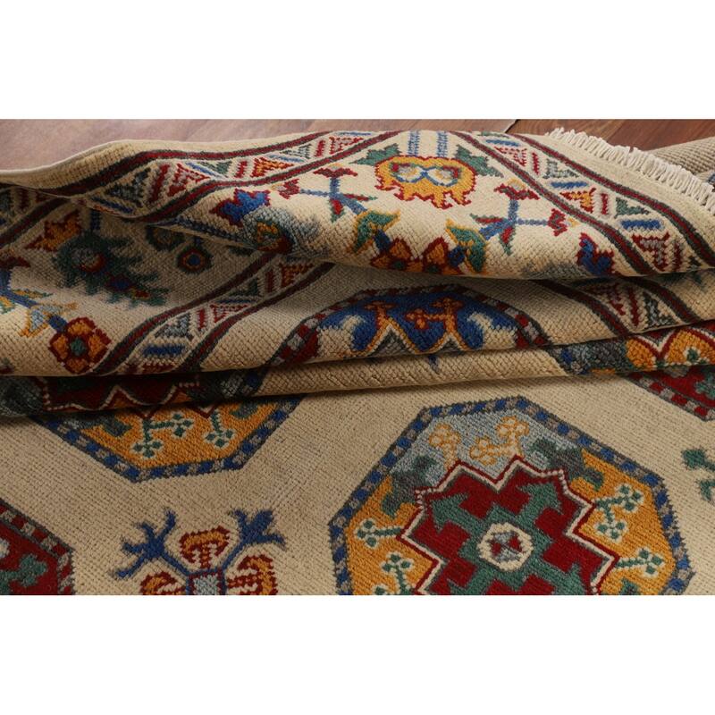 Geometric Kazak Oriental Area Rug Handmade Wool Carpet - 6'5" x 9'8"