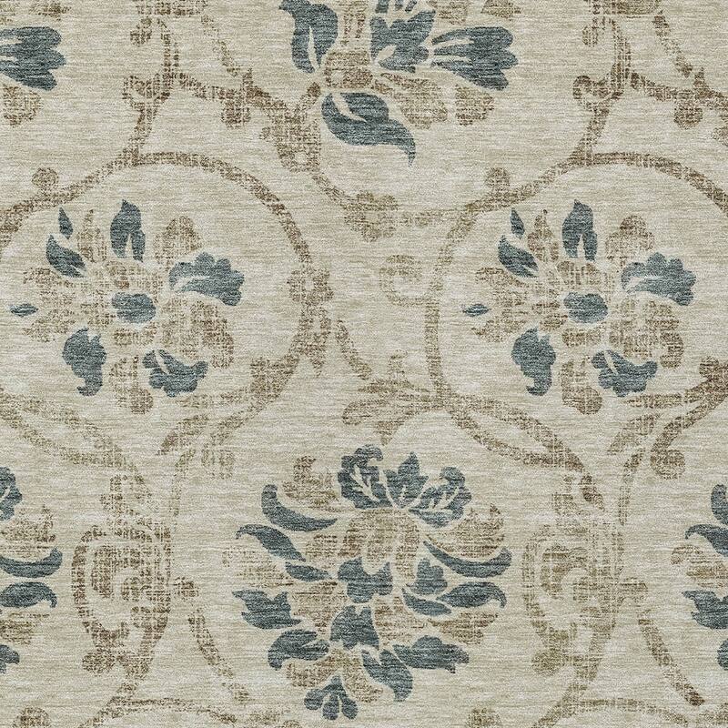 HomeRoots Floral Traditional Rectangle Outdoor Rug