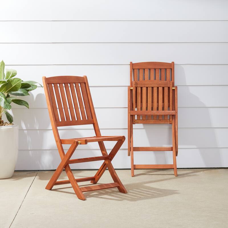 Lucius Reddish Brown Folding Bistro Table and Chair Dining Set