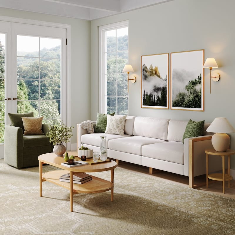 Madison Modern Upholstered Modular Sofa or Couch for Living Room with Solid Wood Legs