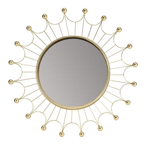 Evander Gold Bulb Wall Mirror - 25in x 25in