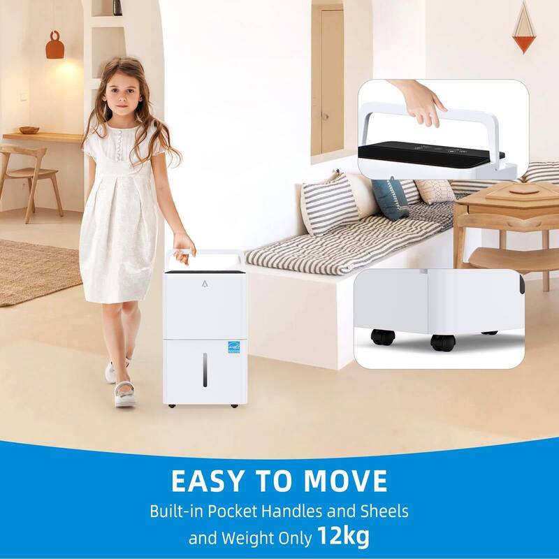 32 Pints Portable Dehumidifier for Basement 3,000 Sq.Ft