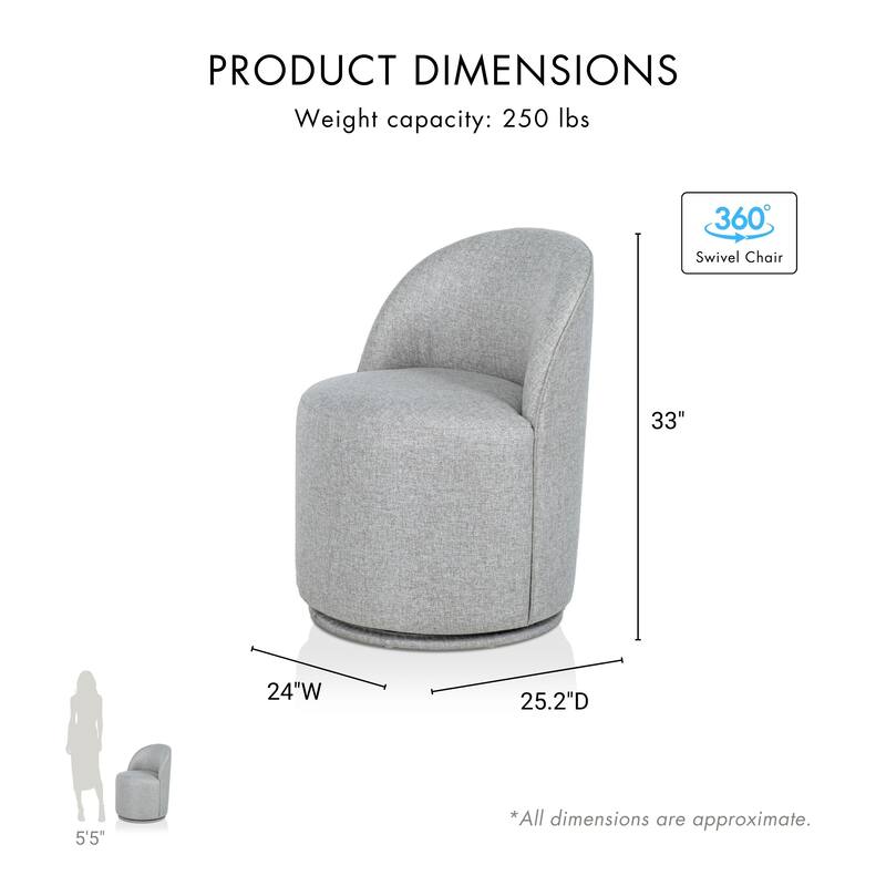 Furniture of America Dorimane Modern Upholstered Round Swivel Dining Chair