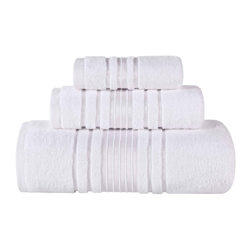 Superior Sadie Zero Twist Cotton Solid Absorbent 3 Piece Towel Set
