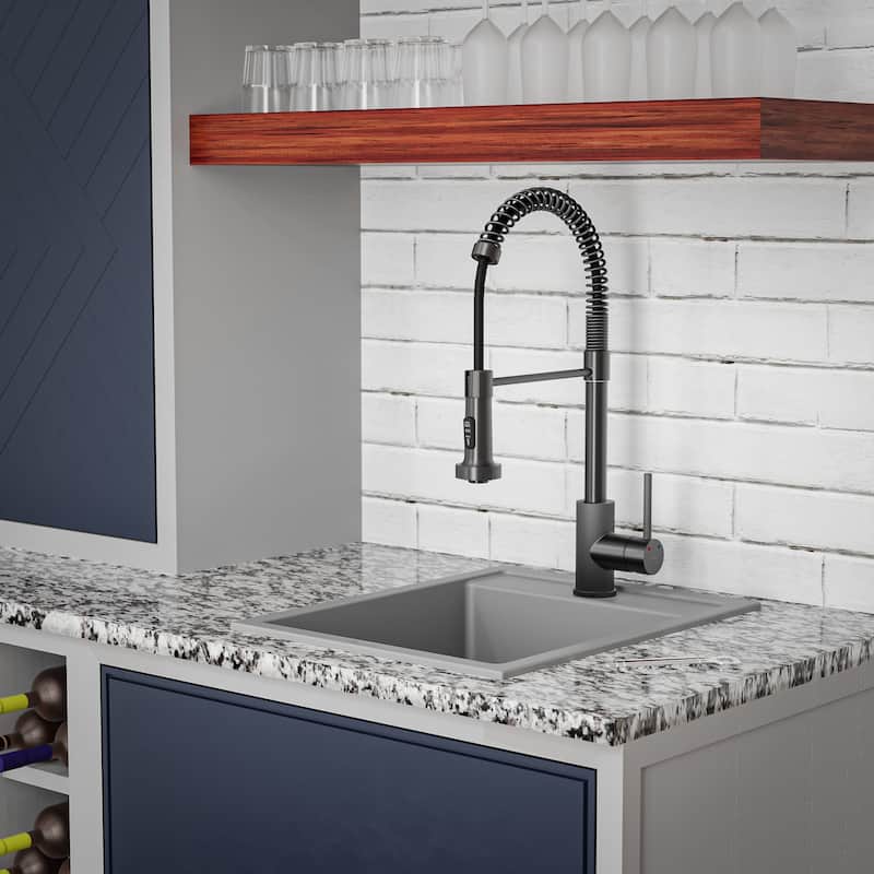 Karran QT-825 Drop-in 15-3/4" Single Bowl Quartz Composite Kitchen Sink