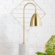 preview thumbnail 3 of 10, Vaughn 26" Gold Arched Metal with Marble Base LED Table Lamp, Brass Gold/White by JONATHAN Y
