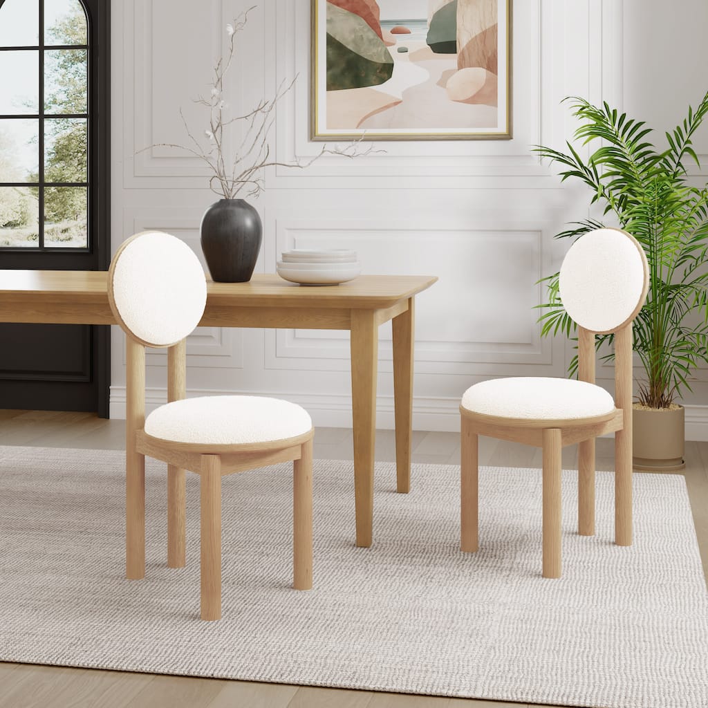 Christopher Knight Home Morell Beige Upholstered Wooden Dining Chairs (Set of 2)