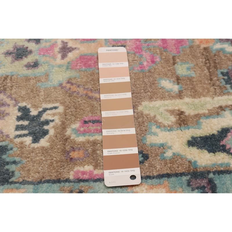 ECARPETGALLERY Hand-knotted Modern Oushak Tan Wool Rug - 2'5 x 6'2