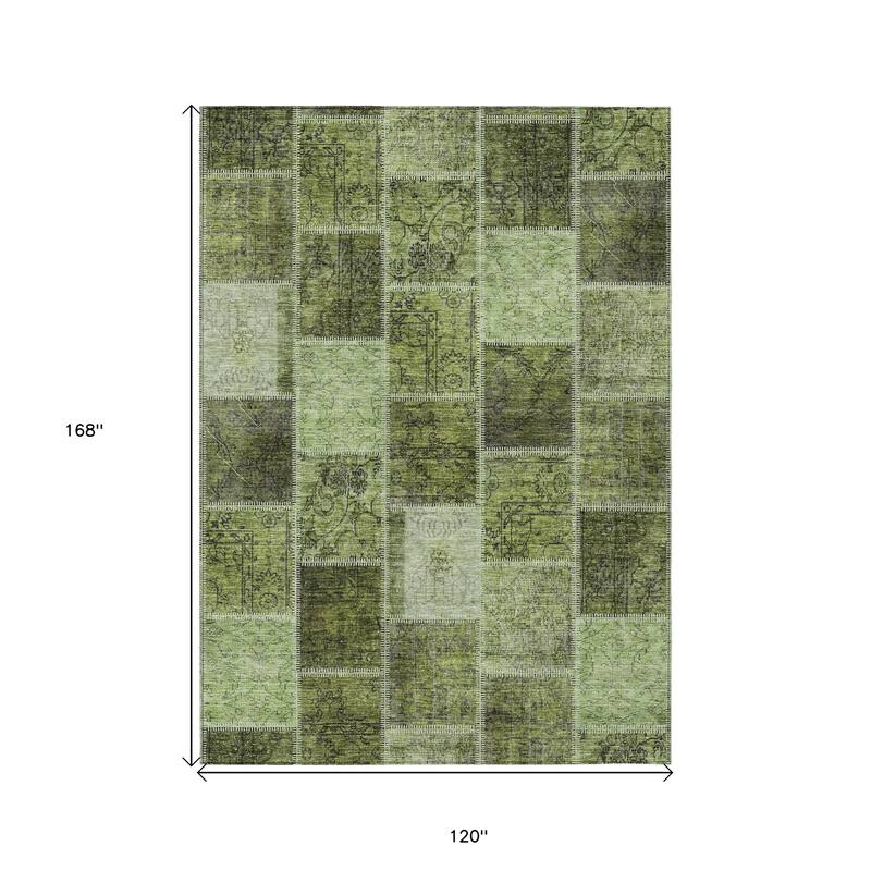 HomeRoots Patchwork Transitional Rectangle Outdoor Rug