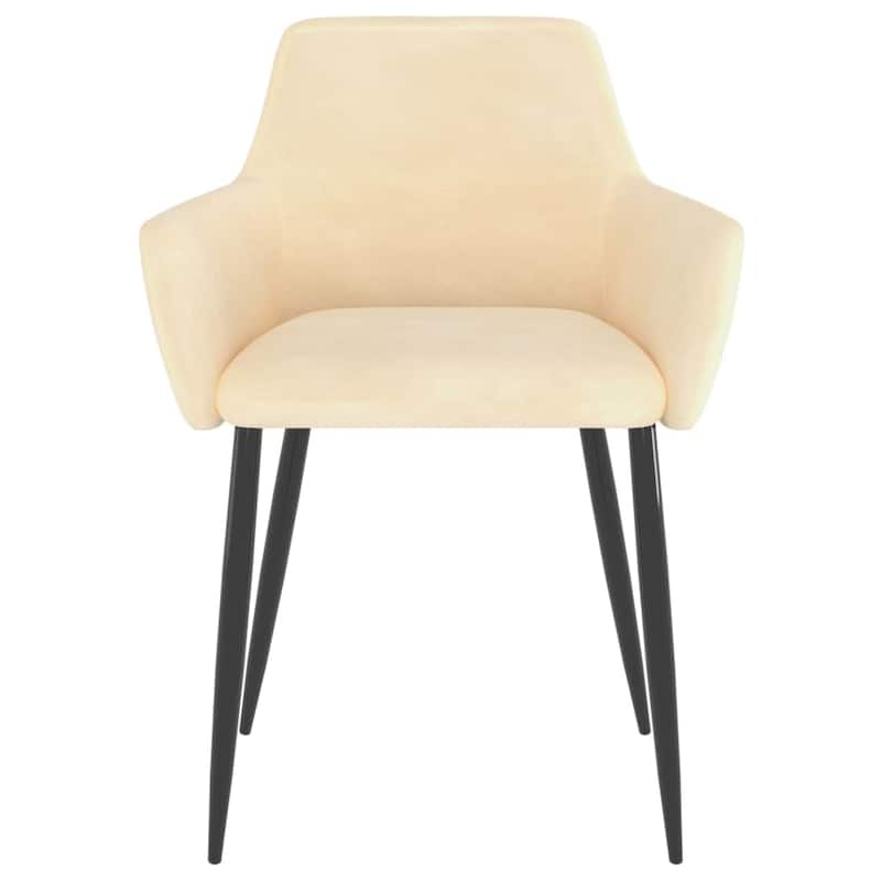 vidaXL Dining Chairs 4 pcs Cream Velvet - 22" x 22" x 30.7"