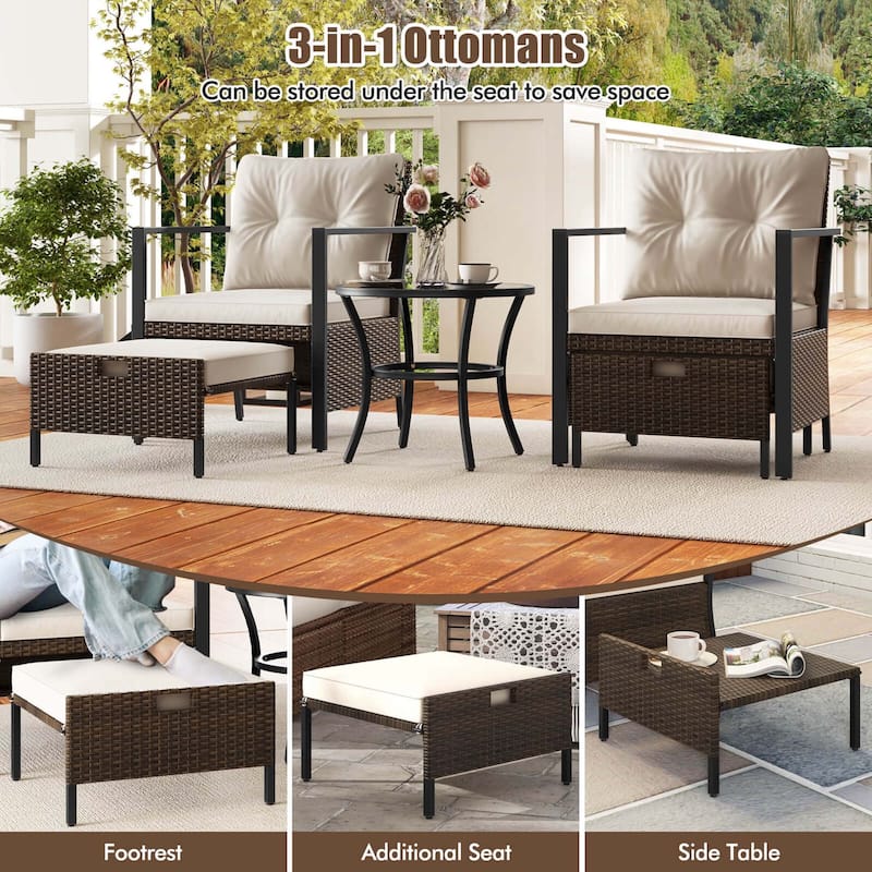5PCS Outdoor Furniture Set Table Patio Conversation Set
