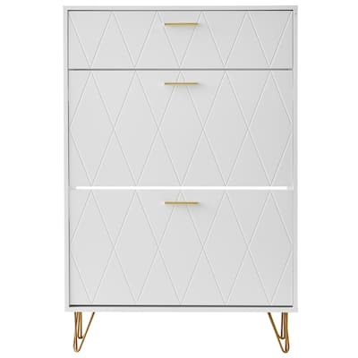 Shoe Cabinet with Flip Drawers, Shoe Storage Cabinet for Entryway, Free Standing Shoe Storage Organizer