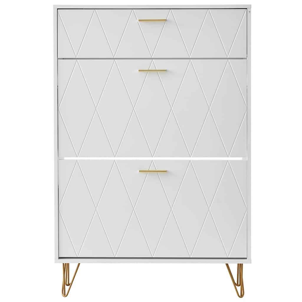 Shoe Cabinet with Flip Drawers, Shoe Storage Cabinet for Entryway, Free Standing Shoe Storage Organizer