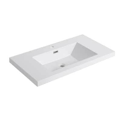 36 Inch Rectangle Bathroom Resin Sink,Dirt resistance,Only the top sink