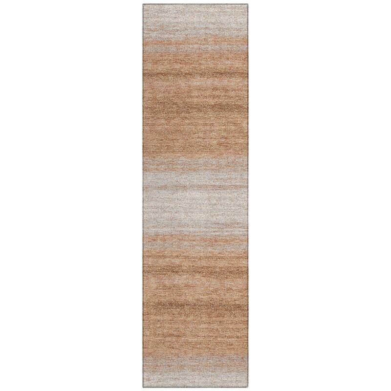 Machine Washable Indoor/ Outdoor Ombre Stripe Chantille Rug