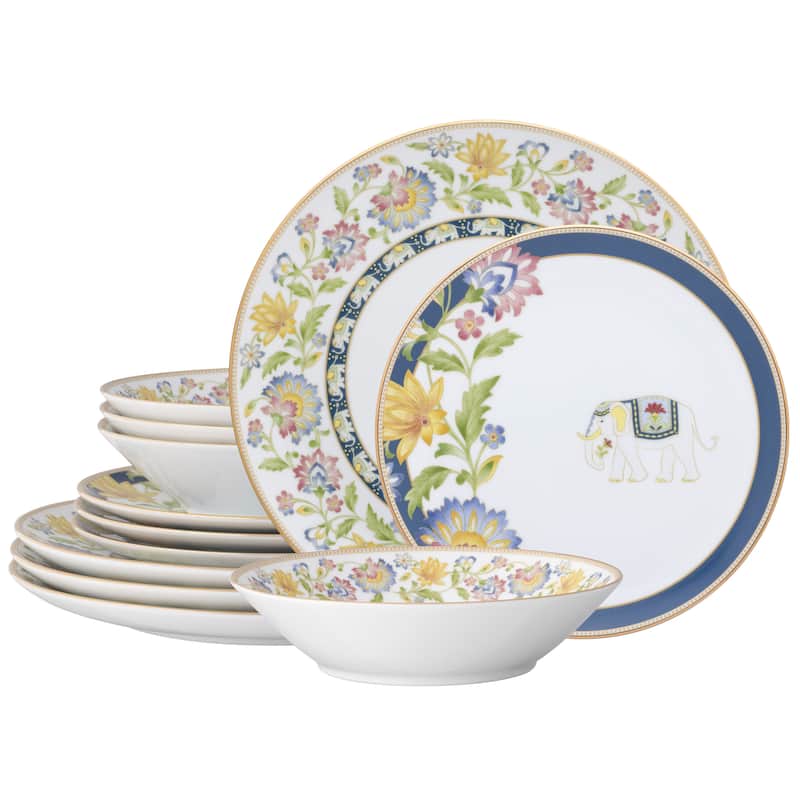 Tusker Garden 12-Piece Dinnerware Set, Service For 4