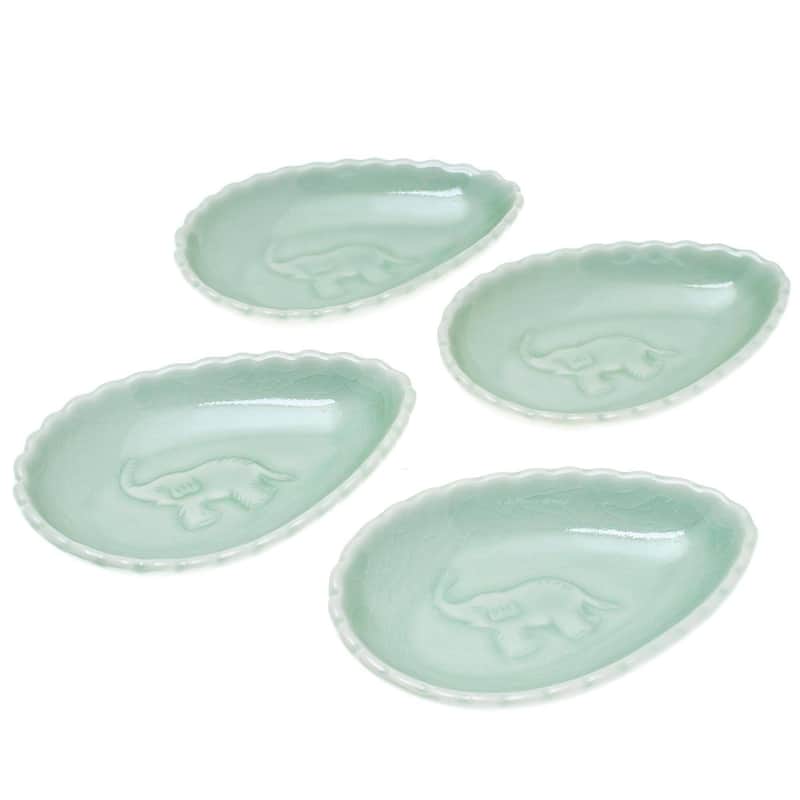 Novica Handmade Elephant Eggs Celadon Ceramic Condiment Bowls (Set Of 4)