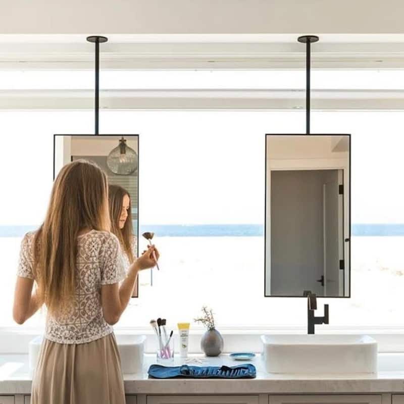TEHOME Ceiling Mount Rectangle Metal Wall Mirror - 20" x 30" - 20" x 30"