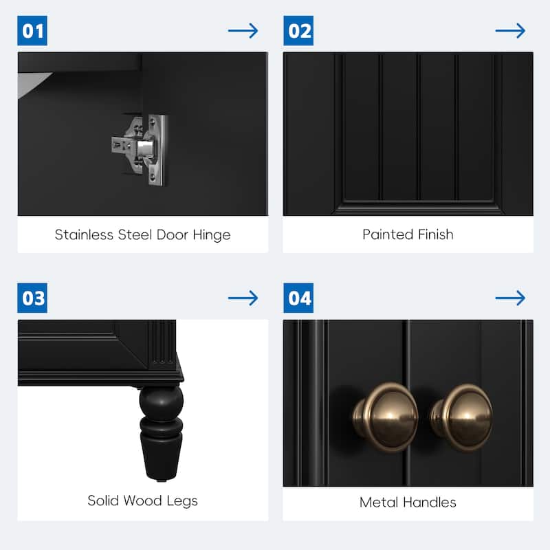20" Bathroom Vanity with Sink, Bathroom Cabinet with Two Doors, Magnetic Door Stopper and Adiustable Foot Pads, A Drawer