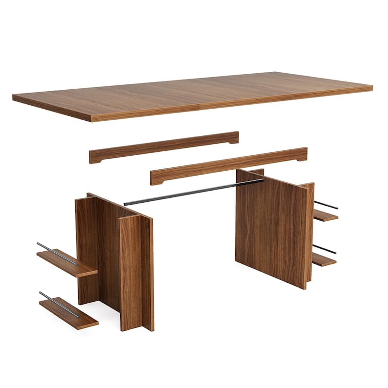 63-in Computer Desk, Large Office Executive Desk with Storage