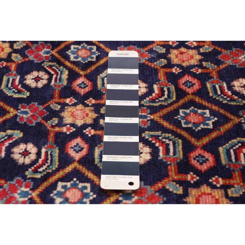 ECARPETGALLERY Hand-knotted Andelz Navy Wool Rug - 3'4 x 9'5