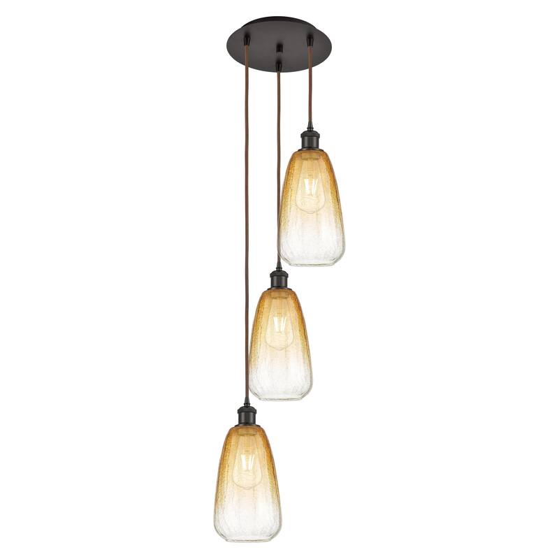 Innovations Lighting Endless Possibilities Ballston - Brookhaven Almond - 3 Light 13" Cord Hung Multi Pendant - Oil Rubbed Bronze/Amber