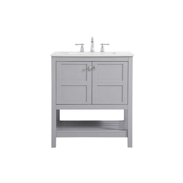 slide 2 of 10, Elegant Lighting VF16430 Theo 30" Free Standing Single Basin Vanity Grey - Painted